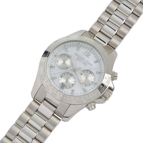 MICHAEL KORS MK5530 Women's 38 mm Layton Silver Tone Crystal Index Watch - Picture 2 of 12